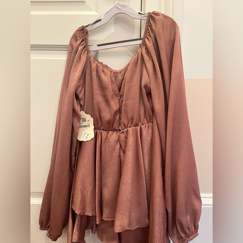 Altard’ State Long Sleeve Rose Gold Romper Dress